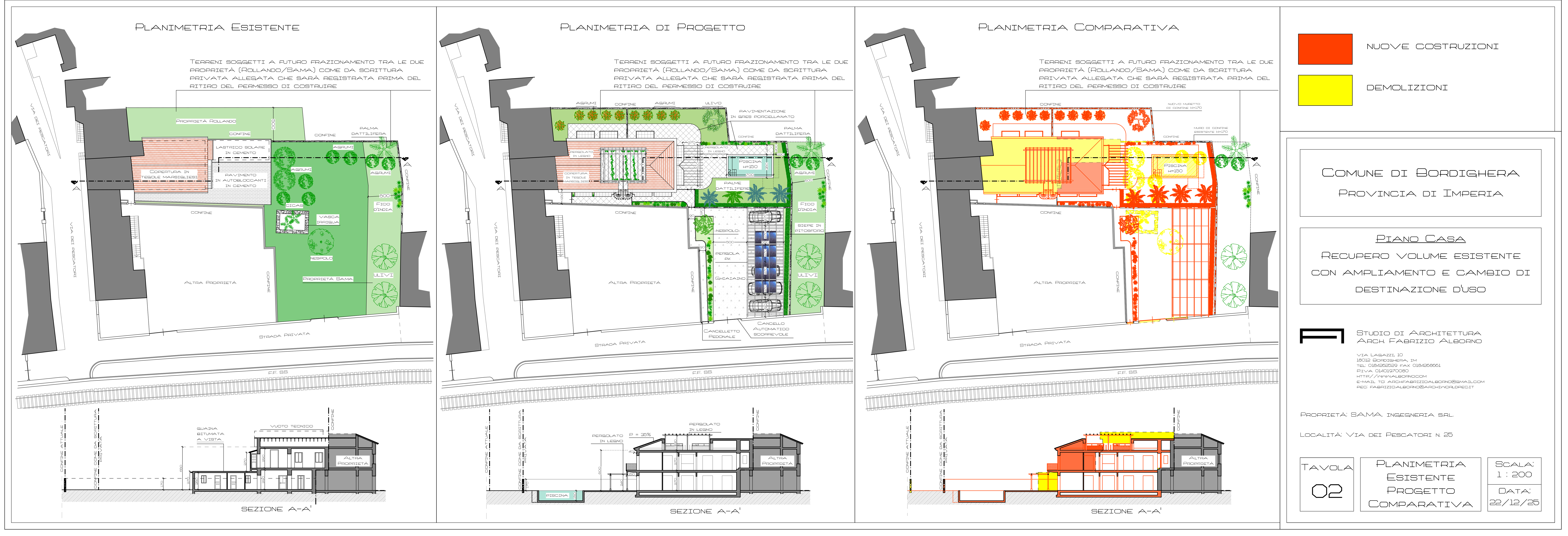 Demolizione fabbricato esistente e costruzione nuovo fabbricato residenziale - Bordighera (IM) - 2026 - in iter